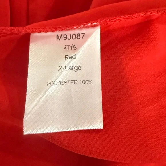 Red Zippered Women's Top - Picture 2 of 3